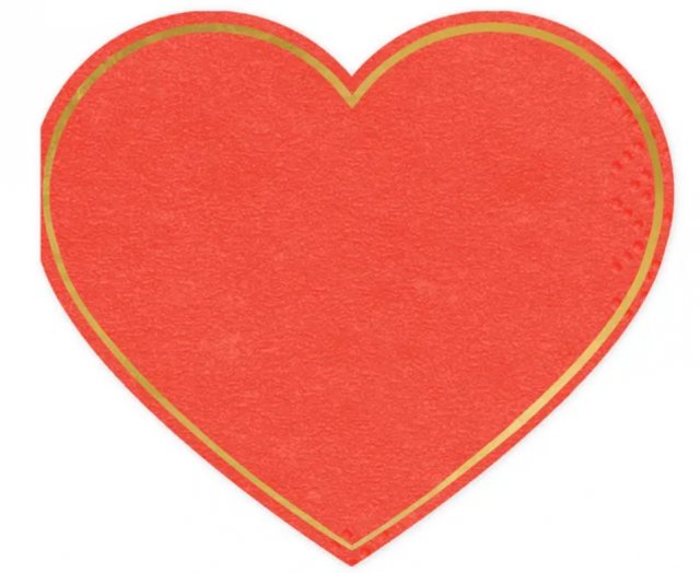 Ubrousky, Srdce, červené, 14,3x12,5 cm