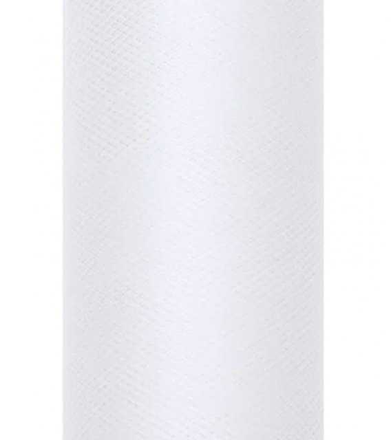 Tyl čistý, bílý, 0.3x9m
