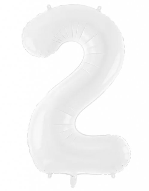 Fóliový balon Číslo ''2'', 86 cm, bílý