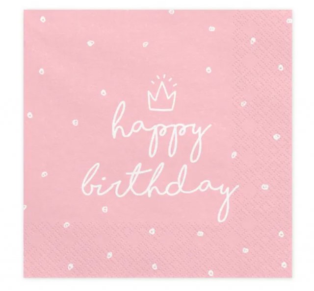 Ubrousky Happy Birthday, 20ks, 33x33 cm