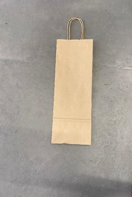 Papírová taška na víno 14 x 9 x 39 cm, havana