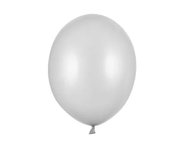Balónek 12 cm, metalický stříbrný sníh
