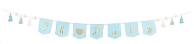 Banner OH BABY, 2.5 cm, nebesky modrá