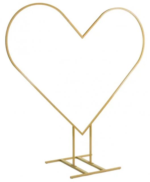 Kovová slavobrána - tvar srdce, zlatý, 2m