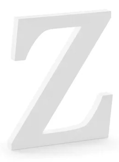 Dřevěné písmeno Z, bílé, 17x20cm