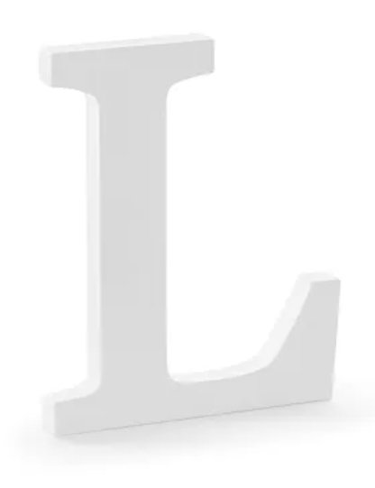 Dřevěné písmeno L, bílé, 16x20cm