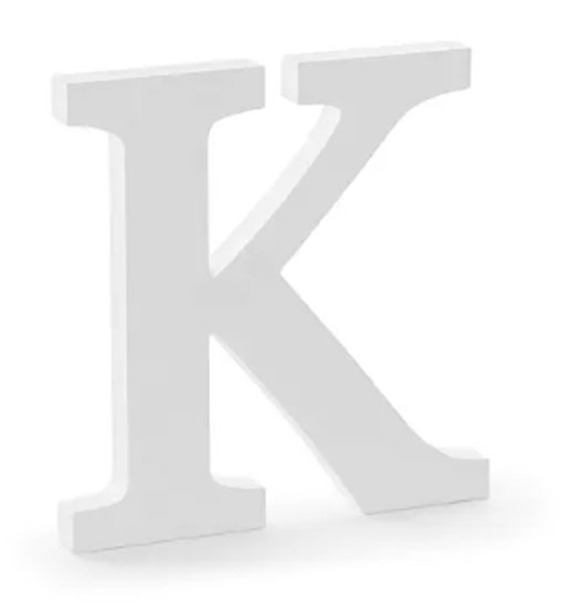 Dřevěné písmeno K, bílé, 19,5x20cm
