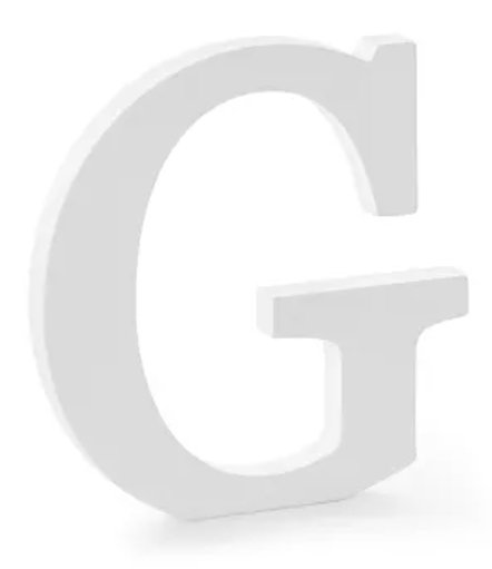 Dřevěné písmeno G, bílé, 19,5x20cm