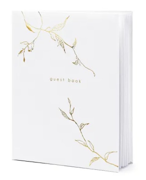 Svatební kniha návštěv, 20x24,5cm, bílá, 22 stran