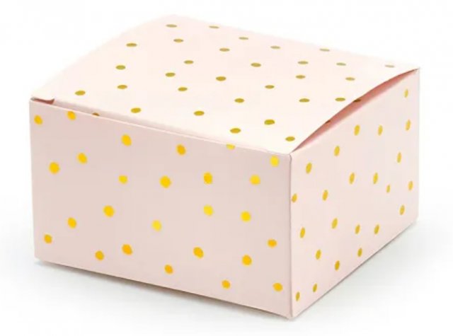 Krabičky - potisk Tečky / Dots, světle růžové, 6x3,5x5,5cm, 10ks