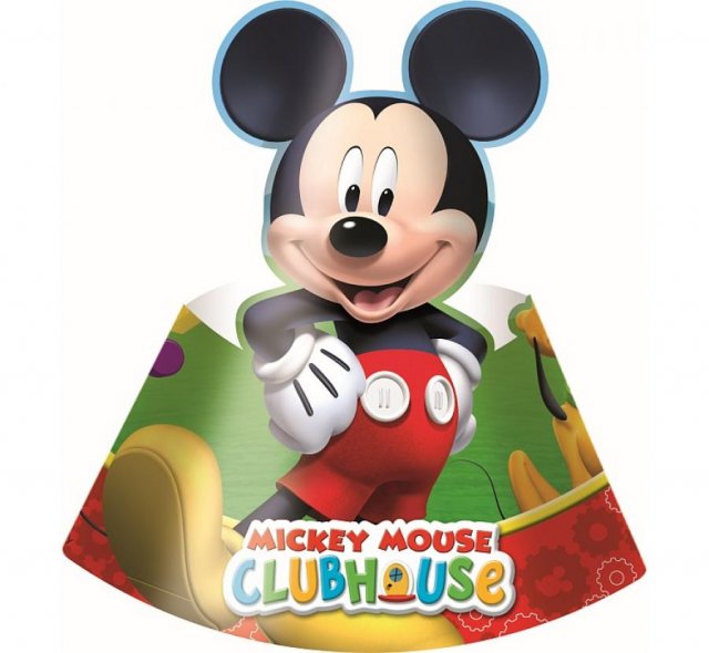 Papírové kloboučky "Mickey Mouse", set 6 ks