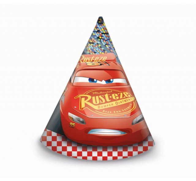 Papírové kloboučky "Cars 3", set 6 ks