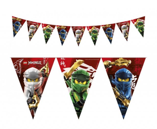 Závěsný banner Lego Ninjago, 9 vlajek, 230 cm