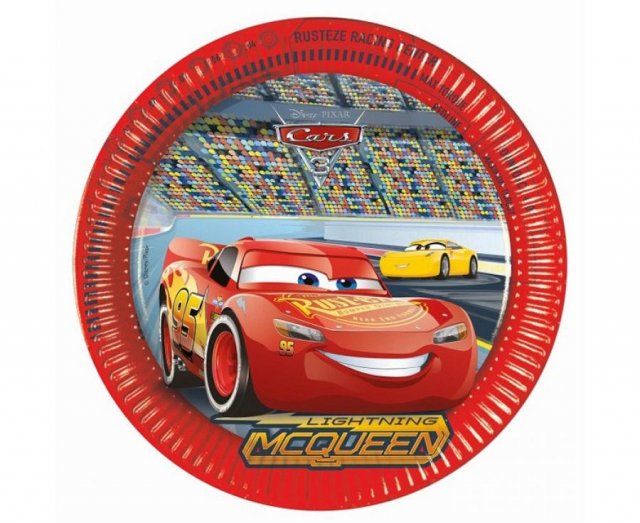 Papírové talíře Cars 3 (Disney), další generace 23cm, 8 ks