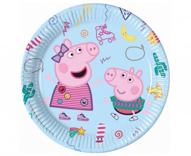 Papírové talířky Peppa Pig, další generace, 23 cm, 8 ks