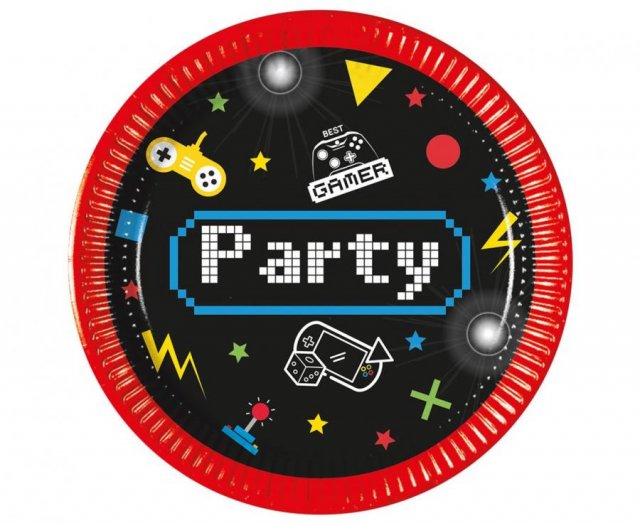 Papírové talíře Gaming Party, 20 cm, 8 ks
