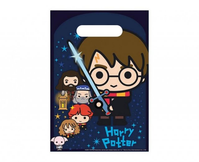 Dárkové tašky Harry Potter 23,4 x 16,2 cm, plastové, 8 ks