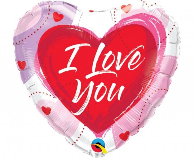 Fóliový balónek "I Love You", kreslená srdce, 46 cm