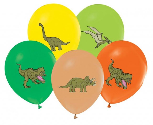 Balónky s dinosaury, 30cm, set 5 ks