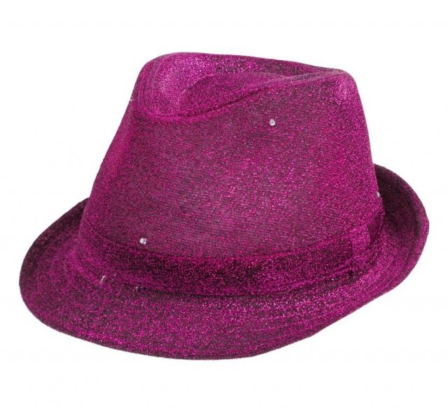 Svítící klobouk „Glitter", fialový