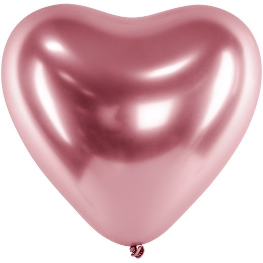 Balónek metalický, zlato růžové srdce 30cm - 1 ks