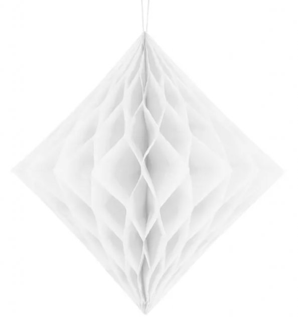 Diamantová Honeycomb, světle bílá, 30cm
