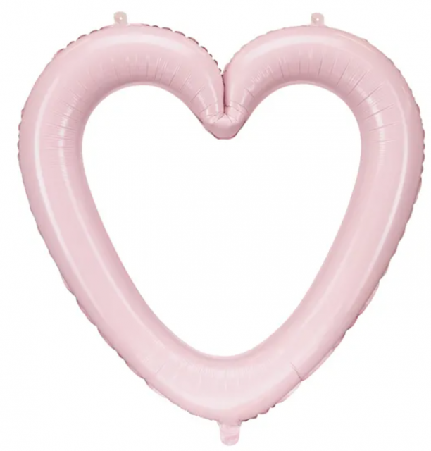 Fóliový balón srdce, 86x83,5 cm, světle růžový