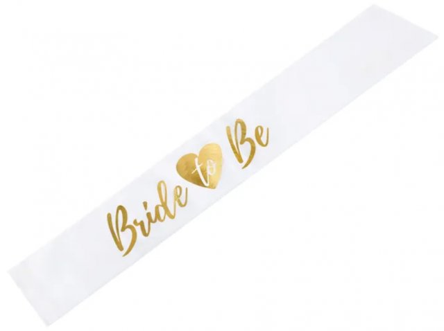 Šerpa Bride to be, zlatý nápis, 75cm