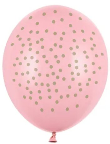 Balónek - tečky, pastelově růžová, 30cm, 1ks