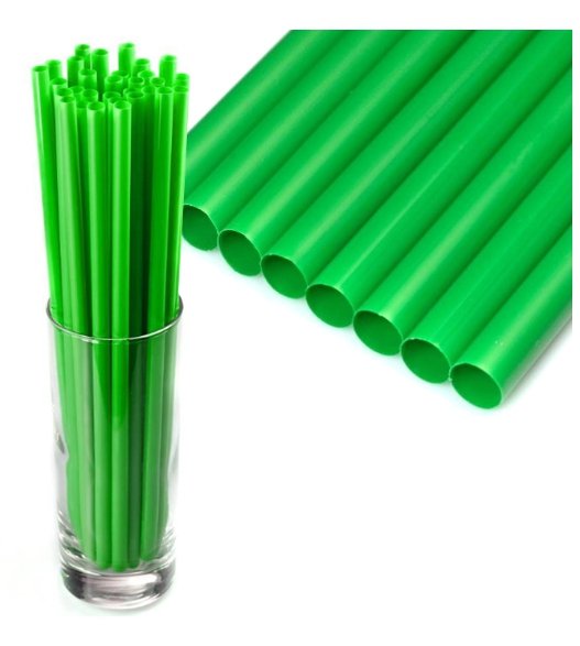 Plastová brčka Jumbo 8x250mm, zelená 150ks (znovu použitelná)