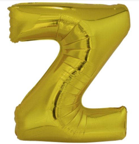 Velký fóliový balónek písmeno Z, velikost 86 cm x 60 cm