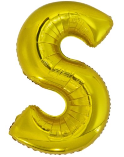 Velký fóliový balónek písmeno S, velikost 86 cm x  55c m