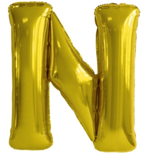 Velký fóliový balónek písmeno N, velikost 83 cm x 79 cm