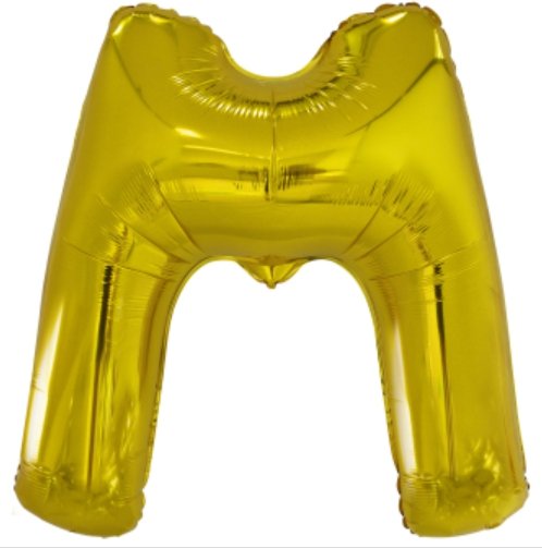 Velký fóliový balónek písmeno M, velikost 83 cm x 69 cm