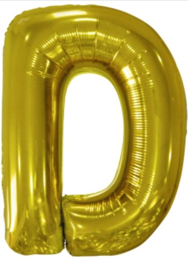 Velký fóliový balónek písmeno D, velikost 84 cm x 62 cm
