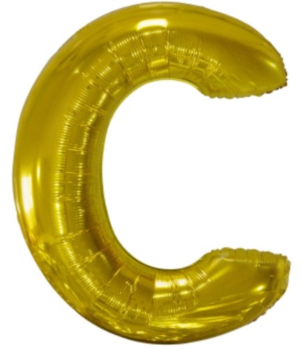 Velký fóliový balónek písmeno C, velikost 84 cm x 69 cm