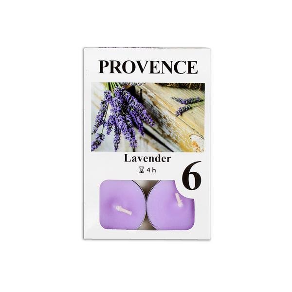 Svíčka čajová PROVENCE vonná LEVANDULE, 6ks