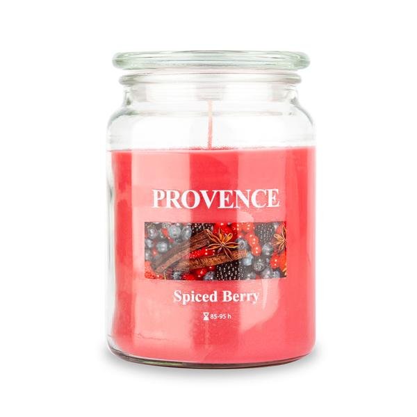 Svíčka ve skle PROVENCE s víčkem 510g, SPICED BERRY
