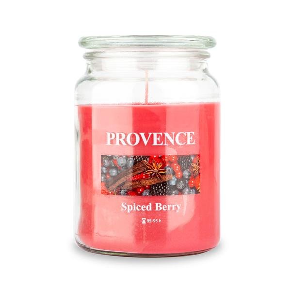 Svíčka ve skle PROVENCE s víčkem 510g, SPICED BERRY