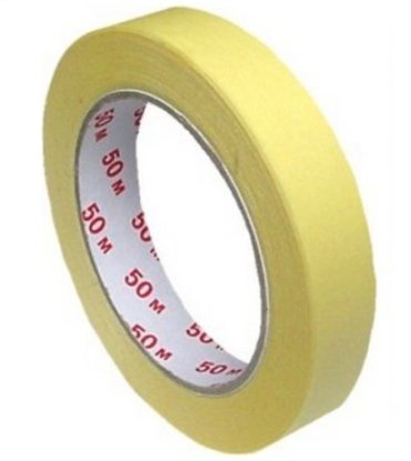 Lepící páska krepová 25 mm x 50 m, hladká žlutá