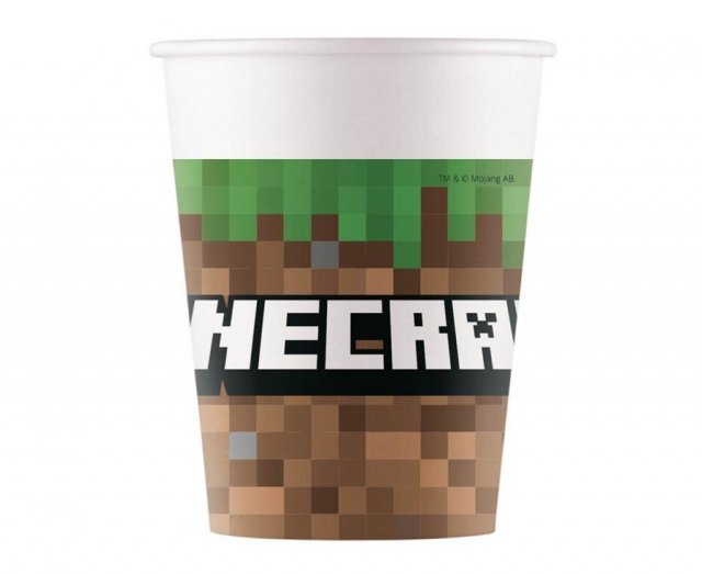 Papírové kelímky Minecraft, 200 ml, 8 ks