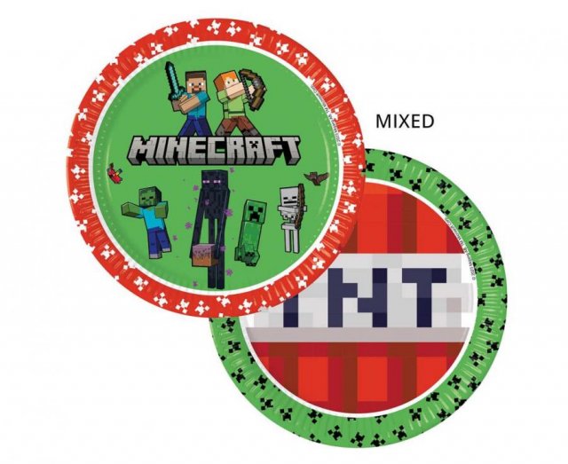 Papírové talíře Minecraft, 23 cm, 8 ks