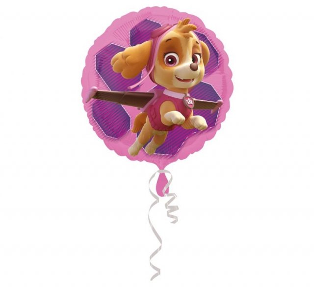 Fóliový balónek Tlapková patrola, Pink Skye & Everest, kulatý, 46cm