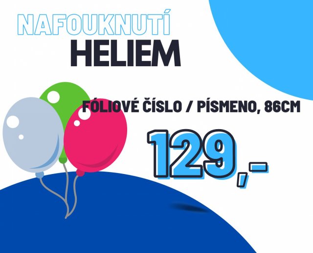 Helium - nafouknutí - velké fóliové číslo, 86cm