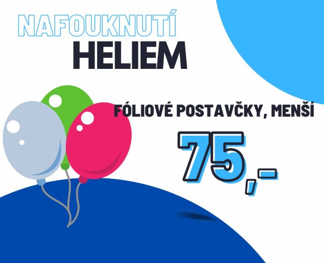 Helium - nafouknutí - fóliové postavičky, menší