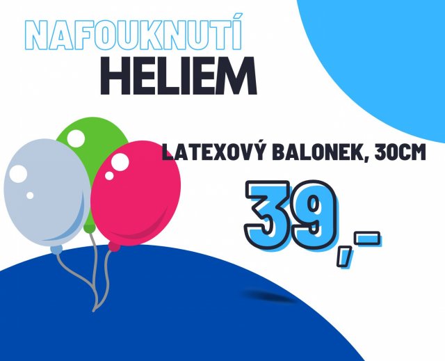 Helium - nafouknutí - balónek 30cm, latexový
