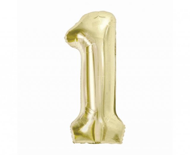 Fóliový balónek číslo 1, šampaňské, 85 cm