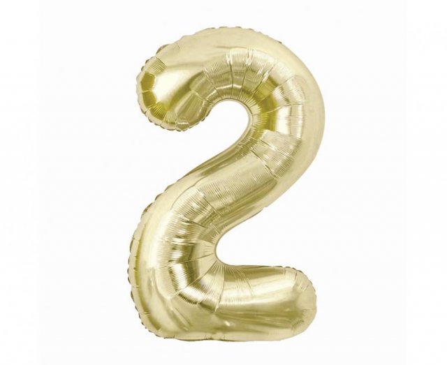 Fóliový balónek číslo 2, šampaňské, 85 cm