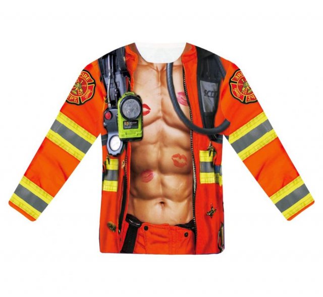 Tričko s potiskem Firefighter / Sexy hasič - Velikost M