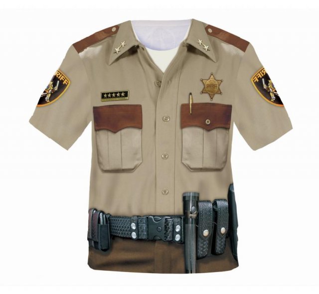 Tričko s potiskem Sheriff, velikost L - Velikost M